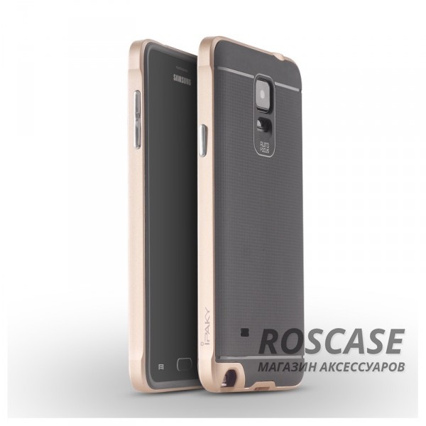 Чехол iPaky TPU+PC для Samsung N910H Galaxy Note 4 (Черный / Золотой) Чехол iPaky TPU+PC для Samsung N910H Galaxy Note 4 (Черный / Золотой)Описание:компания-разработчик: iPaky;совместимость с устройством модели: Samsung N910H Galaxy Note 4;материал изделия: термопластический полиуретан, поликарбонат;конфигурация: накладка-бампер.Особенности:элегантный дизайн и уникальная конструкция;высокий класс прочности и износоустойчивости;легко и надежно фиксируется на смартфоне;имеет все необходимые функциональные вырезы.<br><br>Тип: Чехол<br>Бренд: Epik<br>Материал: TPU