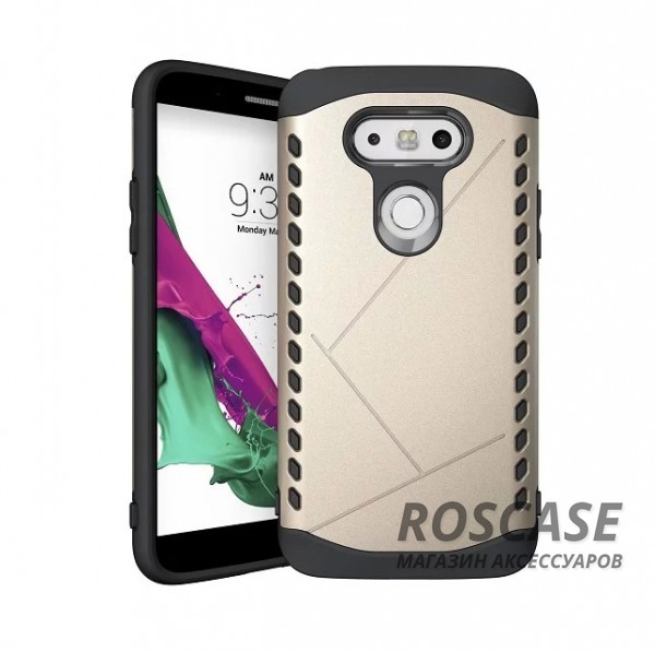 Противоударный защитный чехол Armor для LG H860 G5 / H845 G5se (с усиленным прорезиненным бампером) (Золотой) Противоударный защитный чехол Armor для LG H860 G5 / H845 G5se (с усиленным прорезиненным бампером) (Золотой)Описание:совместим с LG H860 G5 / H845 G5se;материалы: термополиуретан, поликарбонат;формат: накладка.Особенности:защита от ударов;двойной корпус;не скользит в руках;усиленный бампер;в наличии все необходимые вырезы.<br><br>Тип: Чехол<br>Бренд: Epik<br>Материал: TPU
