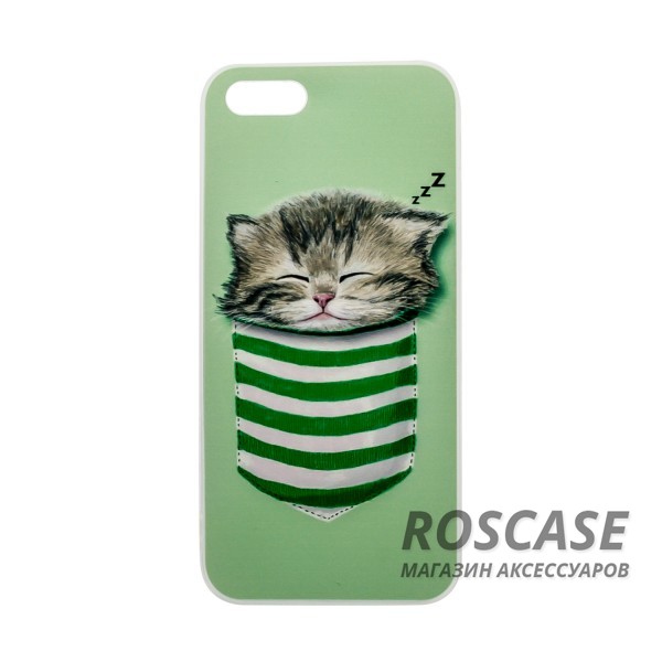 Тонкий силиконовый чехол с принтом Милые котята для Apple iPhone 5/5S/SE (Котенок в кармане) Тонкий силиконовый чехол с принтом Милые котята для Apple iPhone 5/5S/SE (Котенок в кармане)Описание:совместимость - смартфон Apple iPhone 5/5S/SE;материал - силикон;форм-фактор - накладка.Особенности:необычный дизайн;высокий уровень прочности и износостойкости;сохраняет гибкость и эластичность в любых условиях;не деформируется;имеет все функциональные вырезы;не скользит в руках.<br><br>Тип: Чехол<br>Бренд: Epik<br>Материал: TPU