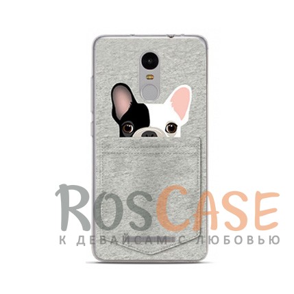 TPU чехол Sweet Art Animals для Xiaomi Redmi Note 4 (Бульдог в кармане) TPU чехол Sweet Art Animals для Xiaomi Redmi Note 4 (Бульдог в кармане)<br><br>Тип: Чехол<br>Бренд: Epik<br>Материал: TPU
