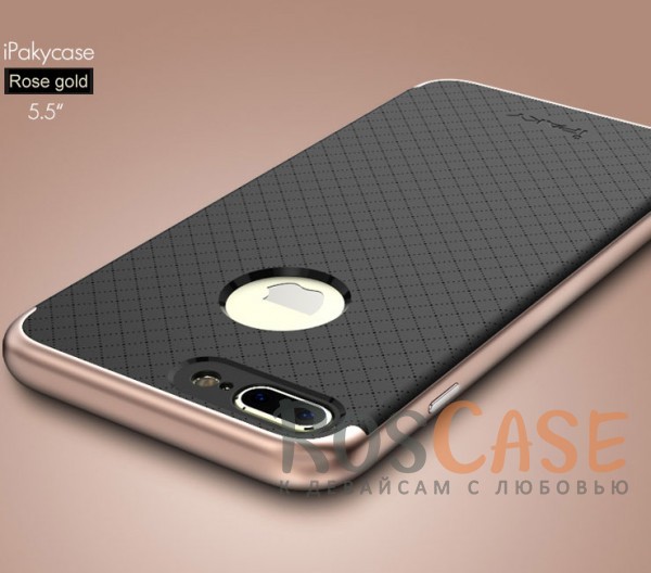 Чехол iPaky TPU+PC для Apple iPhone 7 plus (5.5) (Черный / Rose Gold) Чехол iPaky TPU+PC для Apple iPhone 7 plus (5.5) (Черный / Rose Gold)Описание:производитель - iPaky;совместим с Apple iPhone 7 plus (5.5);материал: термополиуретан, поликарбонат;форма: накладка на заднюю панель.Особенности:эластичный;рельефная поверхность;прочная окантовка;ультратонкий;надежная фиксация.<br><br>Тип: Чехол<br>Бренд: Epik<br>Материал: TPU