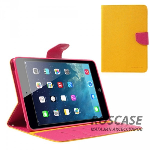 Чехол (книжка) Mercury Fancy Diary series для iPad Mini / iPad Mini Retina/ iPad mini 3 (Желтый / Малиновый) Чехол (книжка) Mercury Fancy Diary series для iPad Mini / iPad Mini Retina/ iPad mini 3 (Желтый / Малиновый)Описание:производитель - бренд Mercury;совместим с iPad Mini / iPad Mini Retina/ ipad mini 3;материалы - искусственная кожа, термополиуретан;форма - чехол-книжка. Особенности:рельефная поверхность;все функциональные вырезы в наличии;внутренние кармашки;магнитная застежка;защита от механических повреждений;трансформируется в подставку.<br><br>Тип: Чехол<br>Бренд: Mercury<br>Материал: Искусственная кожа
