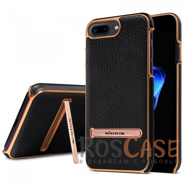 Кожаная накладка с подставкой Nillkin M-Jarl Series для Apple iPhone 7 plus (5.5) (Черный) Кожаная накладка с подставкой Nillkin M-Jarl Series для Apple iPhone 7 plus (5.5) (Черный)Описание:производитель - Nillkin;разработан для Apple iPhone 7 plus (5.5);материалы - искусственная кожа, металл;тип - накладка. Особенности:элегантный дизайн;в наличии функциональные вырезы;не видны отпечатки пальцев;металлическая окантовка;защищает от царапин и падений;функция подставки.<br><br>Тип: Чехол<br>Бренд: Nillkin<br>Материал: Искусственная кожа