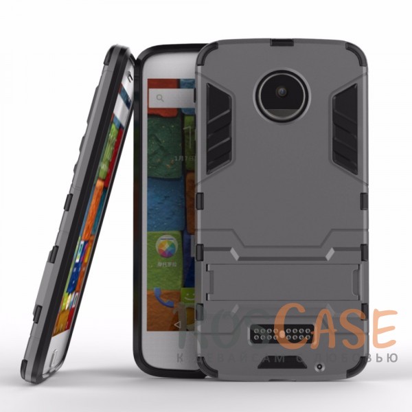 Ударопрочный чехол-подставка Transformer для Motorola Moto Z Force с мощной защитой корпуса (Металл / Gun Metal) Ударопрочный чехол-подставка Transformer для Motorola Moto Z Force с мощной защитой корпуса (Металл / Gun Metal)Описание:подходит для Motorola Moto Z Force;материалы: термополиуретан, поликарбонат;формат: накладка. Особенности:функциональные вырезы;функция подставки;двойная степень защиты;защита от механических повреждений;не скользит в руках.<br><br>Тип: Чехол<br>Бренд: Epik<br>Материал: TPU