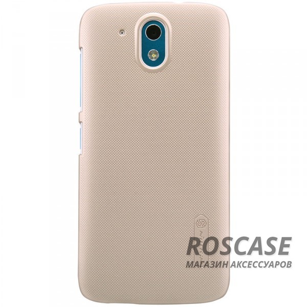 Чехол Nillkin Matte для HTC Desire 526/526G / Desire 326G (+ пленка) (Золотой) Чехол Nillkin Matte для HTC Desire 526/526G / Desire 326G (+ пленка) (Золотой)Описание:производитель - компания Nillkin;материал - поликарбонат;совместим с HTC Desire 526/526G / Desire 326G;тип - накладка. Особенности:матовый;прочный;тонкий дизайн;не скользит в руках;не выцветает;пленка в комплекте.<br><br>Тип: Чехол<br>Бренд: Nillkin<br>Материал: Поликарбонат