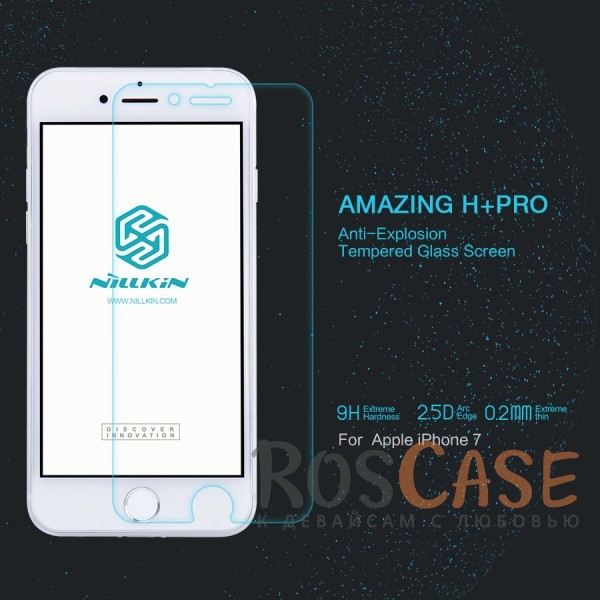 Защитное стекло Nillkin Anti-Explosion (H+ PRO) з. края для Apple iPhone 7 (4.7) Защитное стекло Nillkin Anti-Explosion (H+ PRO) з. края для Apple iPhone 7 (4.7)Описание:бренд: Nillkin;совместимость: Apple iPhone 7 (4.7);материал: закаленное стекло;форма: стекло на экран.Особенности:полное функциональное обеспечение;антибликовое покрытие;олеофобное покрытие (анти отпечатки);ультратонкое;закругленные края;легко устанавливается и чистится.<br><br>Тип: Защитное стекло<br>Бренд: Nillkin