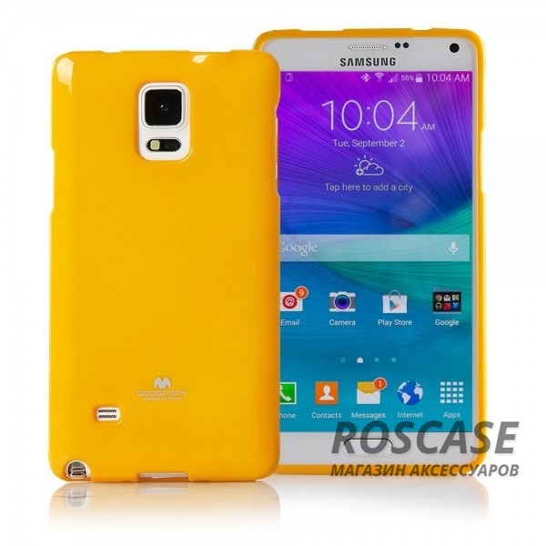 TPU чехол Mercury Jelly Color series для Samsung N910H Galaxy Note 4 (Желтый) TPU чехол Mercury Jelly Color series для Samsung N910H Galaxy Note 4 (Желтый)Описание:бренд - Mercury;совместимость - телефоны Samsung N910H Galaxy Note 4;материал - термопластичный полиуретан (ТПУ);форма чехла - накладка.Особенности:износостойкость, прочность;поверхность - глянцевая, нескользящая;в наличии все функциональные вырезы;ультратонкий.<br><br>Тип: Чехол<br>Бренд: Mercury<br>Материал: TPU