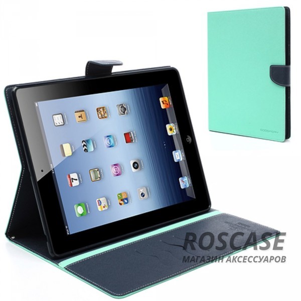 Чехол (книжка) Mercury Fancy Diary series для Apple iPad 2/3/4 (Бирюзовый / Синий) Чехол (книжка) Mercury Fancy Diary series для Apple iPad 2/3/4 (Бирюзовый / Синий)Описание:производитель - бренд Mercury;совместим с Apple iPad 2/3/4;материалы - искусственная кожа, термополиуретан;форма - чехол-книжка. Особенности:рельефная поверхность;все функциональные вырезы в наличии;внутренние кармашки;магнитная застежка;защита от механических повреждений;трансформируется в подставку.<br><br>Тип: Чехол<br>Бренд: Mercury<br>Материал: Искусственная кожа