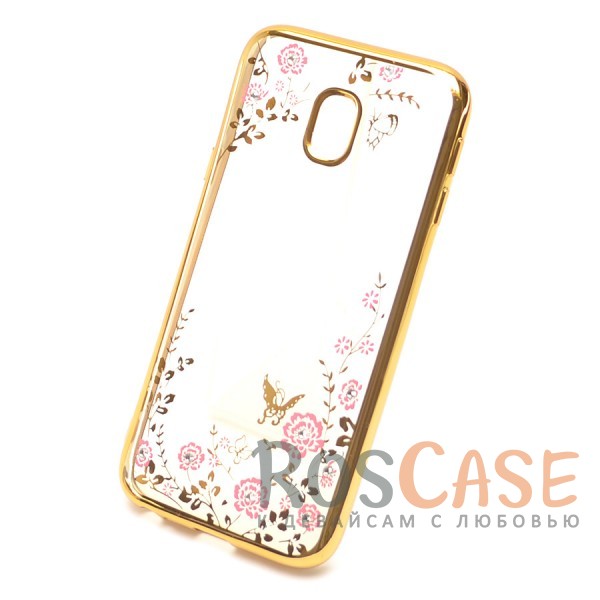 Прозрачный чехол со стразами для Samsung J730 Galaxy J7 (2017) с глянцевым бампером (Золотой/Розовые цветы)
Прозрачный чехол со стразами для Samsung J730 Galaxy J7 (2017) с глянцевым бампером (Золотой/Розовые цветы)