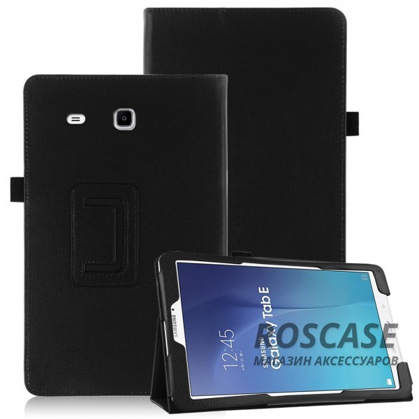 Кожаный чехол-книжка TTX с функцией подставки для Samsung Galaxy Tab E 9.6 (Черный) Кожаный чехол-книжка TTX с функцией подставки для Samsung Galaxy Tab E 9.6 (Черный)Описание:производитель - TTX;совместимость - Samsung Galaxy Tab E 9.6;материалы - кожзам и микрофибра;форма - чехол-книжка. Особенности:может превращаться в подставку;надежно удерживает планшет;защищает от царапин, потертостей, трещин;на нем не остаются отпечатки пальцев;вырезы для: динамиков, наушников, зарядного устройства, камеры, кнопок.<br><br>Тип: Чехол<br>Бренд: TTX<br>Материал: Искусственная кожа
