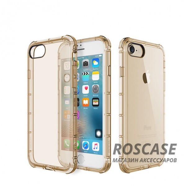TPU чехол ROCK Fence series для Apple iPhone 7 (4.7) (Золотой / Transparent Gold) TPU чехол ROCK Fence series для Apple iPhone 7 (4.7) (Золотой / Transparent Gold)Описание:производитель - Rock;полностью совместим с Apple iPhone 7 (4.7);изготовлен из термопластичного полиуретана;имеет форму накладки.Особенности:износостойкий чехол, пыленепроницаемый;гибкий и эластичный, легко снимается и одевается;не склонен к деформированию и выцветанию;точно копирует форму устройства.<br><br>Тип: Чехол<br>Бренд: ROCK<br>Материал: TPU