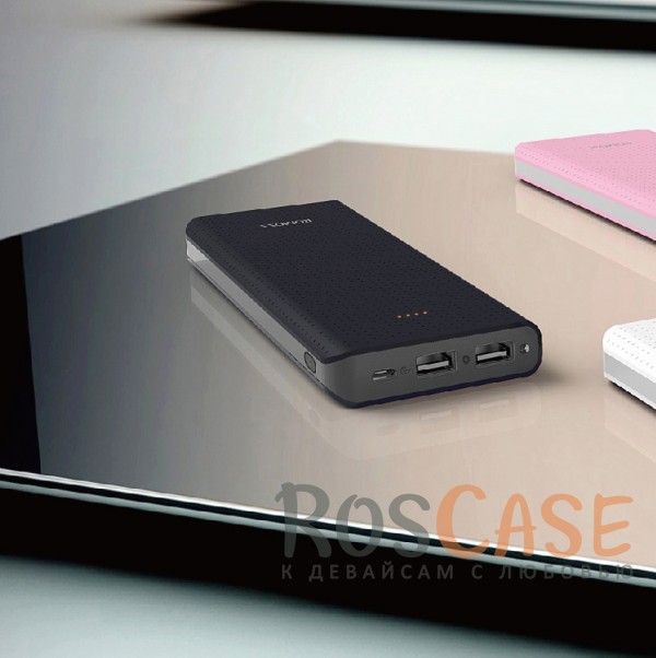 Дополнительный внешний аккумулятор ROMOSS Sense 10 (PHP10) (10000mAh) (Черный) Дополнительный внешний аккумулятор ROMOSS Sense 10 (PHP10) (10000mAh) (Черный)Описание:производитель - Romoss;совместимость - универсальная (смартфон, плеер, планшет и др.);материалы - ABS;тип - внешний аккумулятор. Особенности:емкость - 10000 mAh;вход - DC 5V 2.1A, выход - USB1 - DC 5V 1A; USB2 - DC5V 2,1A;толщина - 16 мм;вес - 194 г;на перфорированной поверхности не видны царапины и отпечатки пальцев;2 разъема USB;индикатор заряда батареи;кабель microUSB в комплекте.<br><br>Тип: Внешний аккумулятор<br>Бренд: ROMOSS