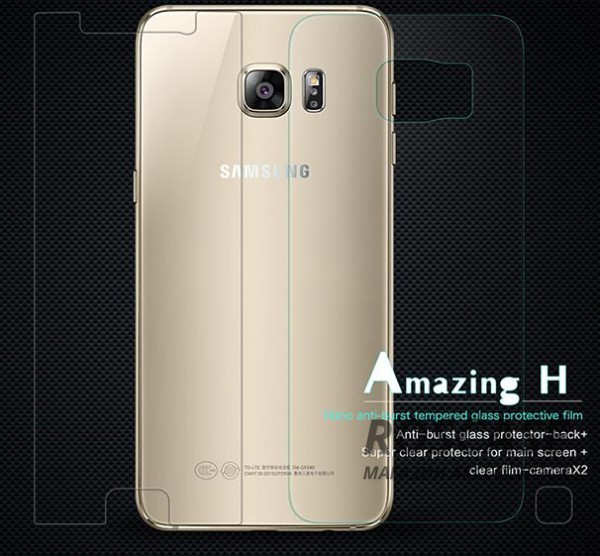 Защитное стекло Nillkin Anti-Explosion Glass H (з. сторона) для Samsung Galaxy S6 Edge Plus+пленка Защитное стекло Nillkin Anti-Explosion Glass H (з. сторона) для Samsung Galaxy S6 Edge Plus+пленкаОписание:компания Nillkin;создано для Samsung Galaxy S6 Edge;материал: закаленное стекло;тип: стекло с закругленными краями. Особенности:повторяет форму задней панели;тонкое и прозрачное;покрытие анти-блик;закругленные края;твердость - 9H;толщина - 0,3 мм;защита от ударов и царапин;олеофобное покрытие;в комплекте пленка на экран и на камеру.<br><br>Тип: Защитное стекло<br>Бренд: Nillkin