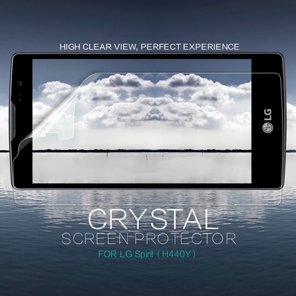 Защитная пленка Nillkin Crystal для LG H422/H440 Spirit Защитная пленка Nillkin Crystal для LG H422/H440 SpiritОписание:бренд: Nillkin;совместима с LG H422 Spirit/H440 Spirit;материал: полимер;тип: защитная пленка. Особенности:в наличии все необходимые функциональные вырезы;не влияет на чувствительность сенсора;глянцевая поверхность;свойство анти-отпечатки;не желтеет;легко очищается.<br><br>Тип: Защитная пленка<br>Бренд: Nillkin