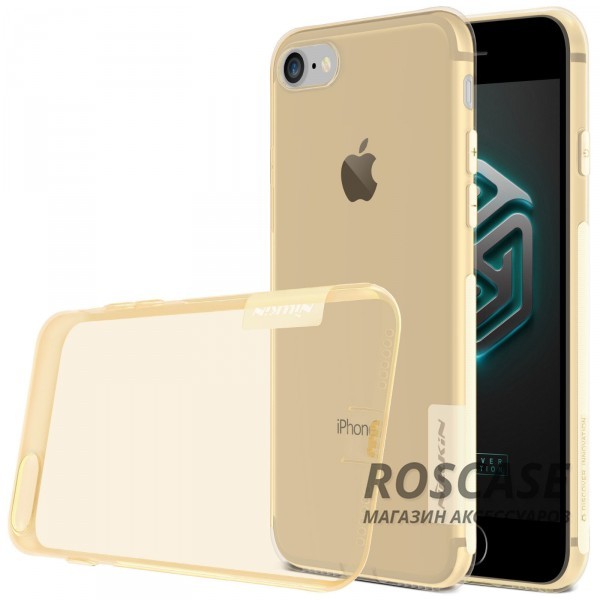 TPU чехол Nillkin Nature Series для Apple iPhone 7 (4.7) (Золотой (прозрачный)) TPU чехол Nillkin Nature Series для Apple iPhone 7 (4.7) (Золотой (прозрачный))Описание:производитель - бренд Nillkin;совместим с Apple iPhone 7 (4.7);материал - термополиуретан;тип - накладка. Особенности:в наличии все вырезы;не скользит в руках;тонкий дизайн;заглушка на отверстие для зарядки.защита от ударов и царапин;прозрачный.<br><br>Тип: Чехол<br>Бренд: Nillkin<br>Материал: TPU
