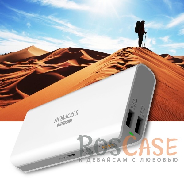 Дополнительный внешний аккумулятор ROMOSS Sailing 5/Samsung SDI (13000mAh 2 USB 2.1A+1.0 А) (Белый) Дополнительный внешний аккумулятор ROMOSS Sailing 5/Samsung SDI (13000mAh 2 USB 2.1A+1.0 А) (Белый)Описание:производитель - Romoss;совместимость - универсальная (смартфон, плеер, планшет и др.);материалы - ABS;тип - внешний аккумулятор. Особенности:емкость - 13000 mAh;вход - 5V/2.1A, выход - 5V/1A + 5V/2.1A;заряжается в течение 8-ми часов;размер - 138*62*21,5 мм;вес - 296 г;индикатор заряда;2 входа USB;функция быстрой зарядки;кабель microUSB в комплекте.<br><br>Тип: Внешний аккумулятор<br>Бренд: ROMOSS