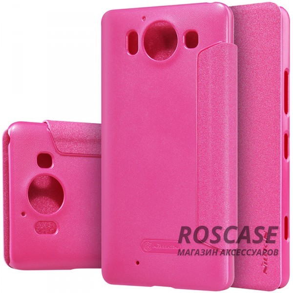Кожаный чехол (книжка) Nillkin Sparkle Series для Microsoft Lumia 950 (Розовый) Кожаный чехол (книжка) Nillkin Sparkle Series для Microsoft Lumia 950 (Розовый)Описание:производитель аксессуара: компания Nillkin;материалы: передняя часть - искусственная кожа; задняя часть - поликарбонат;совместим с моделью Microsoft Lumia 950;конфигурация: чехол в виде книжки.Особенности:шероховатая поверхность, с эффектом перламутра;максимально тонкий корпус;разъемы для функционала мобильного устройства;возможность говорить при закрытом чехле.<br><br>Тип: Чехол<br>Бренд: Nillkin<br>Материал: Искусственная кожа