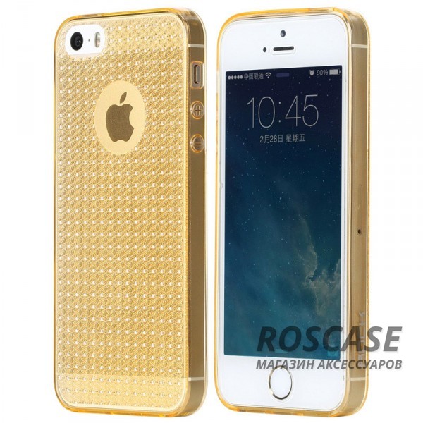 TPU чехол Rock Fla Series для Apple iPhone 5/5S/SE (Золотой / Transparent Gold) TPU чехол Rock Fla Series для Apple iPhone 5/5S/SE (Золотой / Transparent Gold)Описание:производитель - Rock;материал - термополиуретан;поверхность - гладкая;форм-фактор - накладка на заднюю стенку телефона;совместимость - Apple iPhone 5/5S/SE.Особенности:прочный и износоустойчивый;не подвергается деформации.легко фиксируется;не скользит в руках.<br><br>Тип: Чехол<br>Бренд: ROCK<br>Материал: TPU