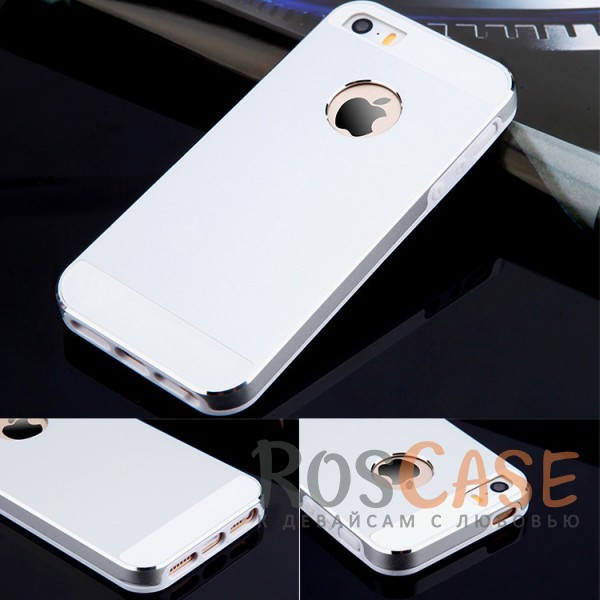 Ультратонкий TPU чехол c металлическими вставками YED для Apple iPhone 5/5S/SE (Серебряный) Ультратонкий TPU чехол c металлическими вставками YED для Apple iPhone 5/5S/SE (Серебряный)<br><br>Тип: Чехол<br>Бренд: Epik<br>Материал: TPU