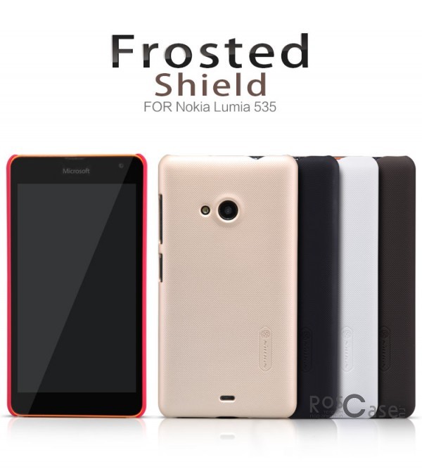 Чехол Nillkin Matte для Microsoft Lumia 535 (+ пленка) Чехол Nillkin Matte для Microsoft Lumia 535 (+ пленка)Описание:Чехол изготовлен компанией Nillkin;Спроектирован для Microsoft Lumia 535;Материал - специальный закаленный поликарбонат;Форма - накладка.Особенности:Исключено появление потертостей и возникновение царапин;В комплекте поставляется глянцевая пленка;Имеет текстурную матовую поверхность;Выполнен в элегантном изысканном стиле.Долговечен;<br><br>Тип: Чехол<br>Бренд: Nillkin<br>Материал: Поликарбонат