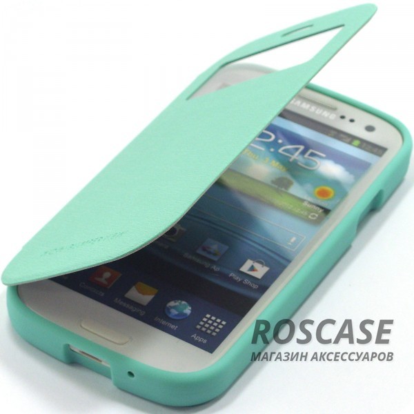 Чехол (книжка) Mercury Wow Bumper series для Samsung i9300 Galaxy S3 (Бирюзовый) Чехол (книжка) Mercury Wow Bumper series для Samsung i9300 Galaxy S3 (Бирюзовый)Описание:производитель - Mercury;совместимость - Samsung i9300 Galaxy S3;материалы - искусственная кожа, термополиуретан;тип - чехол-книжка.Особенности:все функциональные вырезы в наличии;интерактивное окошко Smart window;слот для визиток;ударопрочный;защищает смартфон со всех сторон;легко устанавливается;не скользит в руках.<br><br>Тип: Чехол<br>Бренд: Mercury<br>Материал: Искусственная кожа