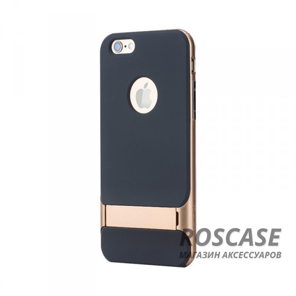 TPU+PC чехол Rock Royce Series с функцией подставки для Apple iPhone 6/6s plus (5.5) (Черный / Золотой) TPU+PC чехол Rock Royce Series с функцией подставки для Apple iPhone 6/6s plus (5.5) (Черный / Золотой)Описание:изготовитель: компания Rock;совместим с Apple iPhone 6/6s plus (5.5);произведен из термопластичного полиуретана и качественного поликарбоната;тип крепления: накладка;поверхность: частично матовая, частично глянцевая.Особенности:защищает от повреждений при падениях;имеет двойную конструкцию;функция подставки;не скользит в руках.<br><br>Тип: Чехол<br>Бренд: ROCK<br>Материал: TPU