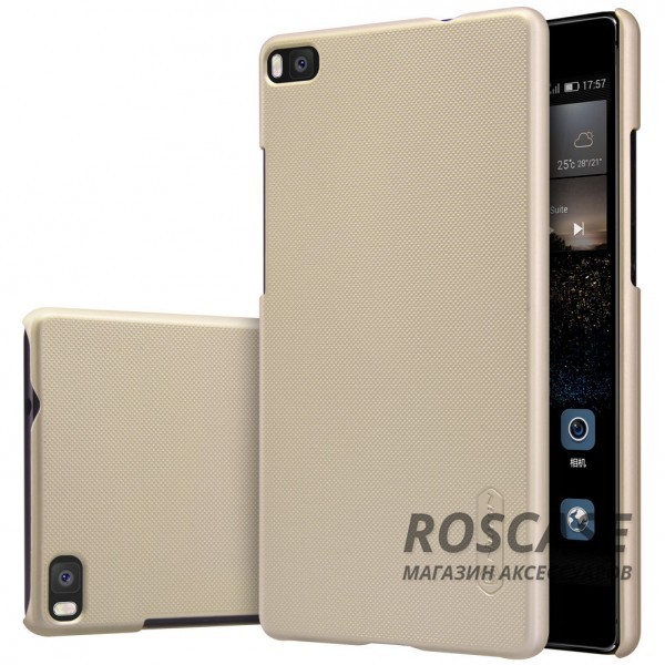 Чехол Nillkin Matte для Huawei Ascend P8 (+ пленка) (Золотой) Чехол Nillkin Matte для Huawei Ascend P8 (+ пленка) (Золотой) Описание:производитель - компания Nillkin;материал - поликарбонат;совместим с Huawei Ascend P8;тип - накладка. Особенности:матовый;прочный;тонкий дизайн;не скользит в руках;не выцветает;пленка в комплекте.<br><br>Тип: Чехол<br>Бренд: Nillkin<br>Материал: Поликарбонат