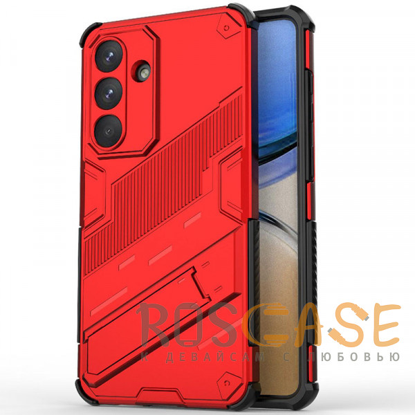 Фото Красный Megatron | Противоударный чехол-подставка для Samsung Galaxy S26 Plus с защитой камеры