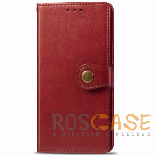 Фото Красный Gallant | Глянцевый чехол книжка кошелек для Samsung Galaxy S20 FE с кнопкой