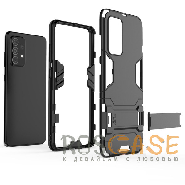 Фото Черный Transformer | Противоударный чехол-подставка для Samsung Galaxy A52 / A52s с мощной защитой корпуса