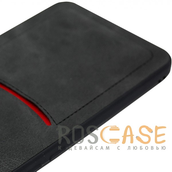 Фотография Черный ILEVEL | Чехол с кожаным покрытием и с карманом-визитницей для Huawei Mate 20 lite
