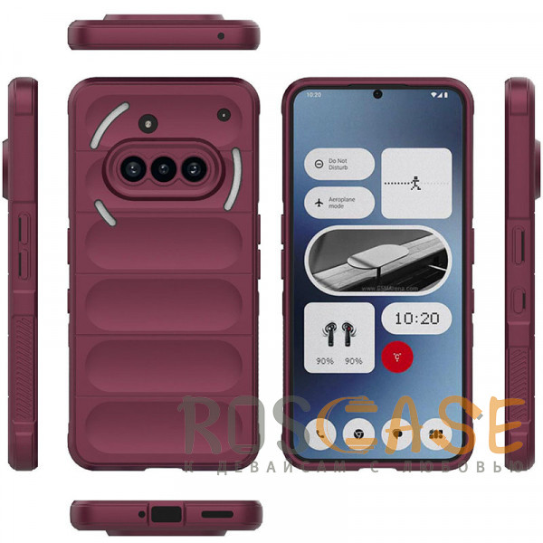 Фото Бордовый Flex Silicone | Противоударный чехол для Nothing Phone 3a с защитой камеры и микрофиброй
