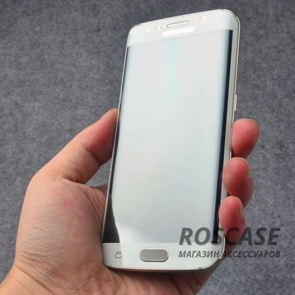 Фото Белый Защитное 3D стекло на весь экран (цветное) для Samsung G925F Galaxy S6 Edge с закругленными краями