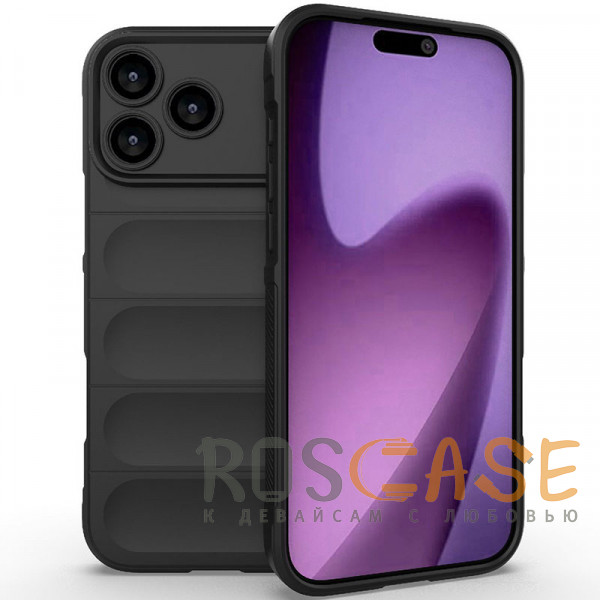 Фото Черный Flex Silicone | Противоударный чехол для iPhone 17 Pro Max с защитой камеры и микрофиброй