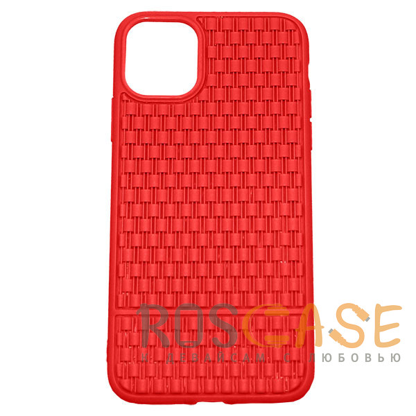 Фото Красный Рельефный силиконовый чехол Плетение для iPhone 11
