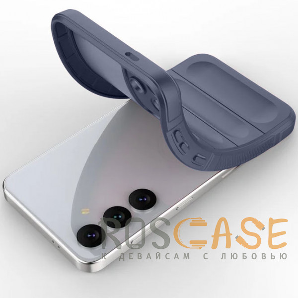 Фотография Темно-синий Flex Silicone | Противоударный чехол для Samsung Galaxy S24 Plus с защитой камеры и микрофиброй