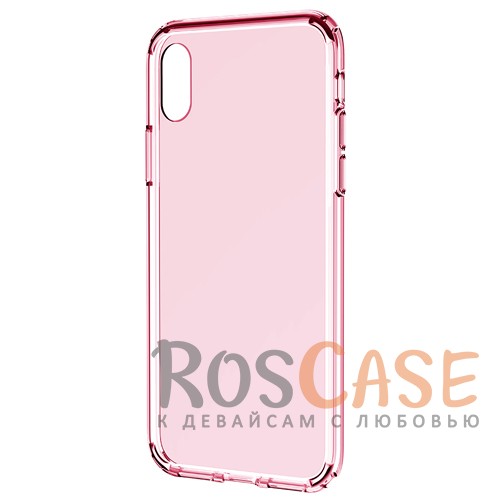 Фотография Розовый / Transparent pink Rock Pure | Ультратонкий чехол для iPhone X / XS из прозрачного пластика
