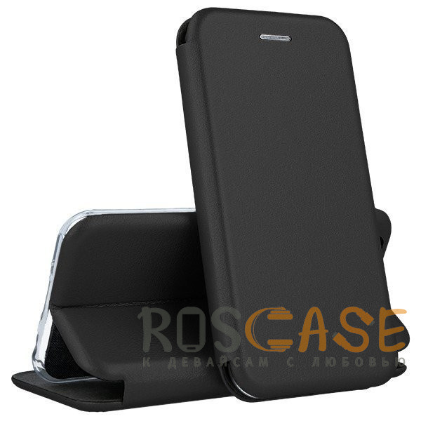 Фото Черный Open Color | Кожаный чехол-книжка для Samsung Galaxy A73 с функцией подставки и магнитом
