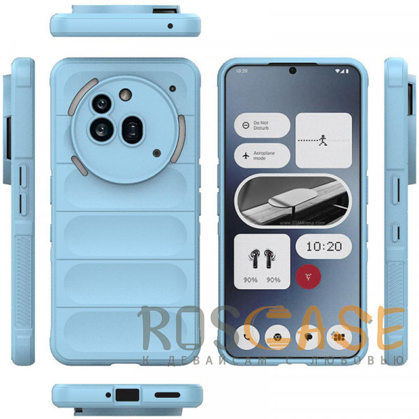 Фото Голубой Flex Silicone | Противоударный чехол для Nothing Phone 3a Pro с защитой камеры и микрофиброй