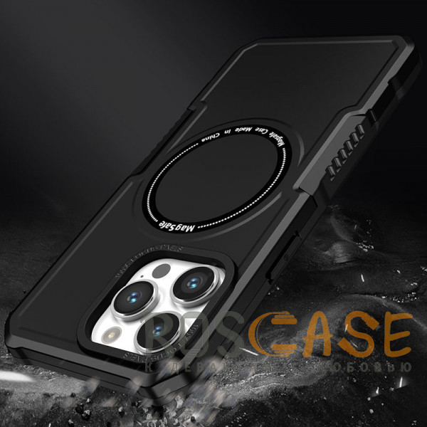 Фото Черный Magnetic Armor | Противоударный чехол с поддержкой MagSafe для iPhone 14 Pro Max