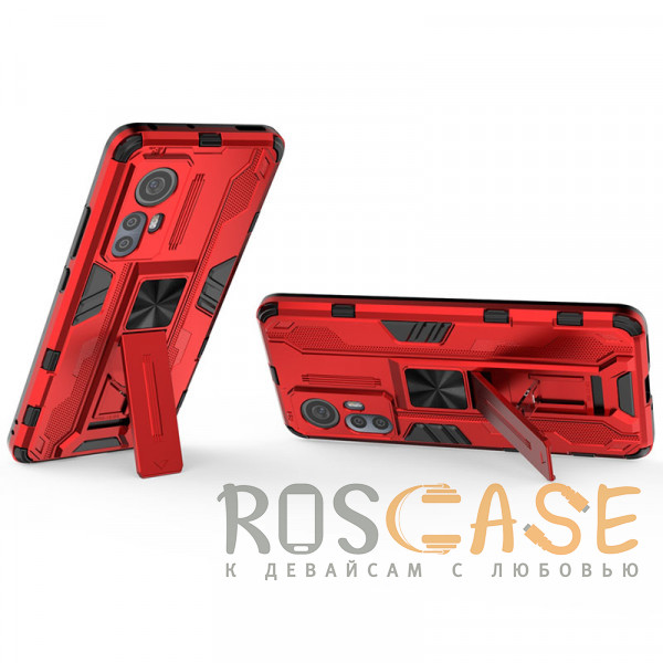 Фотография Красный Galvatron | Противоударный чехол-подставка для Xiaomi Mi 12 Pro / 12S Pro с защитой камеры