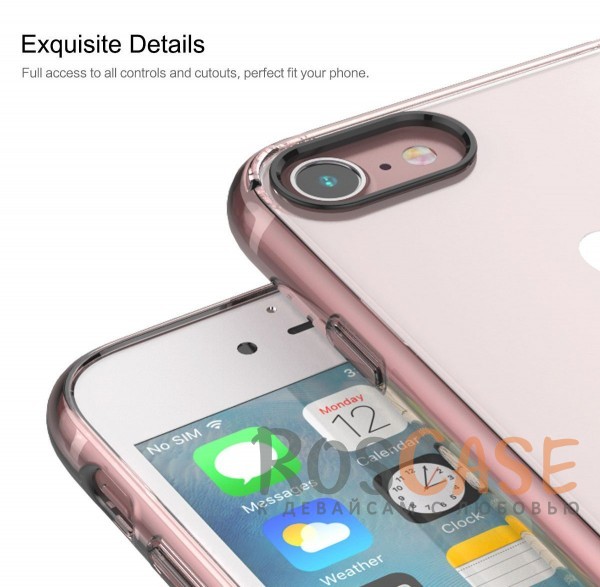 Фото Розовый / Transparent pink Rock Pure | Пластиковый чехол для Apple iPhone 7 / 8 (4.7") с дополнительной защитой углов и кнопок