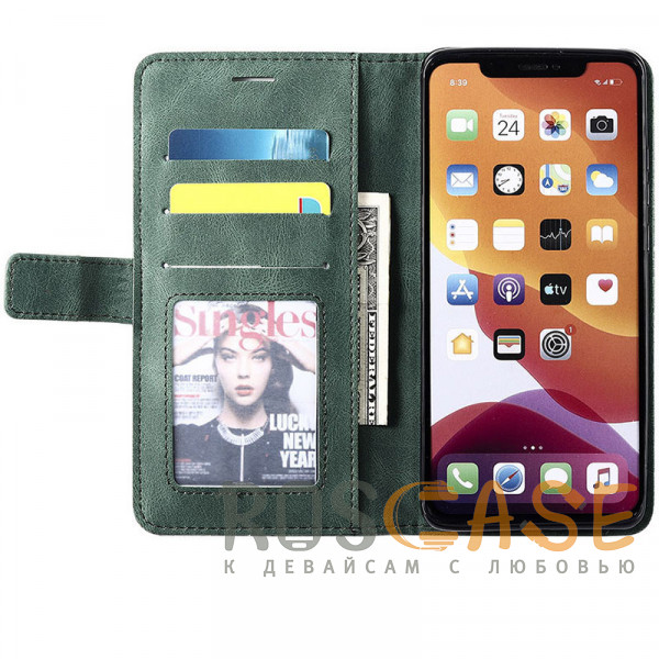 Изображение Зеленый Retro Book | Кожаный чехол книжка / кошелек из Premium экокожи для Xiaomi Redmi Note 12s 4G