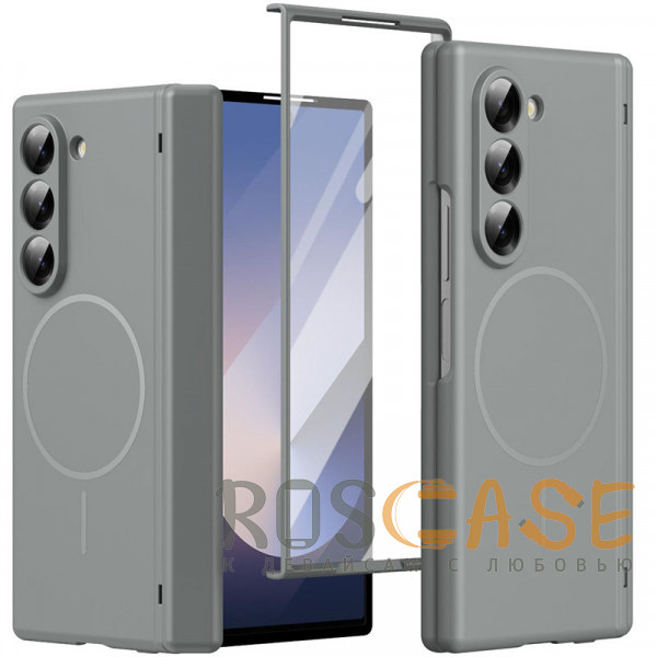 Фото Серый Чехол 3D с Magsafe и внешним стеклом для Samsung Galaxy Z Fold 6