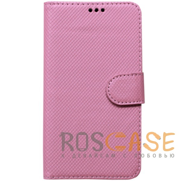 Фото Розовый Texture | Универсальный кожаный чехол-книжка (5.8-6.0")