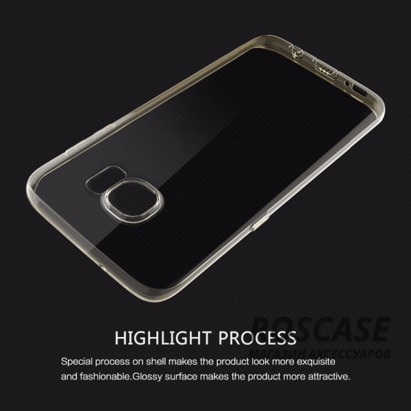 Фото Золотой / Transparent Gold Мягкий чехол-накладка из ультратонкого силикона ROCK Ultrathin Slim Jacket для Samsung G935F Galaxy S7 Edge
