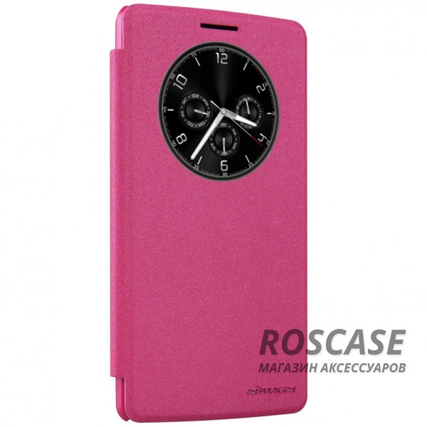 Фотография Розовый Кожаный чехол (книжка) Nillkin Sparkle Series для LG H540F G4 Stylus Dual