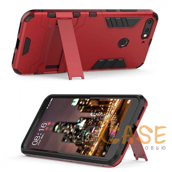Изображение Красный / Dante Red Transformer | Противоударный чехол для Huawei Honor 7A Pro / Y6 Prime 2018 с мощной защитой корпуса