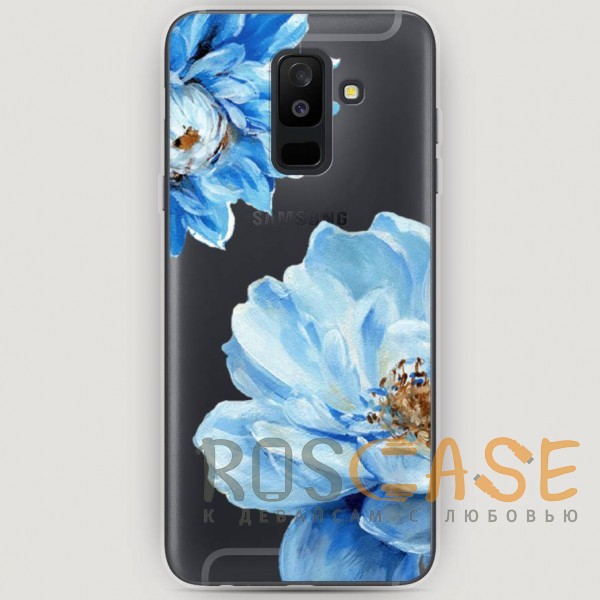 Фото RosCase | Силиконовый чехол Голубые клематисы на Samsung Galaxy A6 Plus (2018)