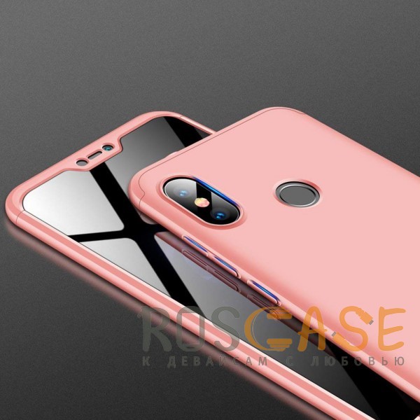 Изображение Розовый / Rose Gold GKK LikGus 360° | Двухсторонний чехол для Xiaomi Mi A2 Lite / Xiaomi Redmi 6 Pro с защитными вставками